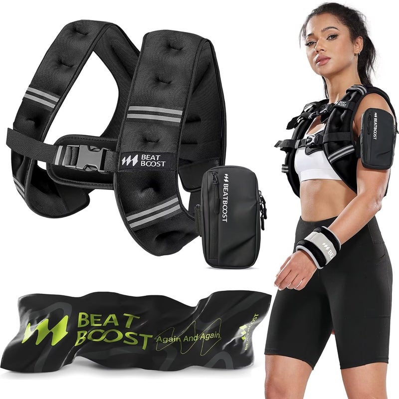 BeatBoost Weighted Vest Woman 5 12 15 20 25 30 lb Weight Vest with Ironsand for Walking Strength Training Running Workout - Image 1